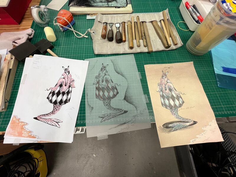 Demonstratie Japanse houtsnede